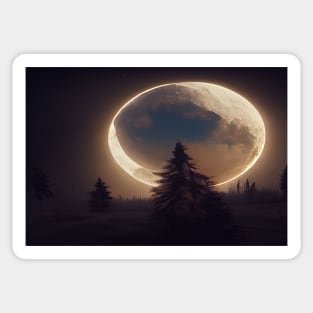 Unwind With The Moon And Relax Into Space Sticker